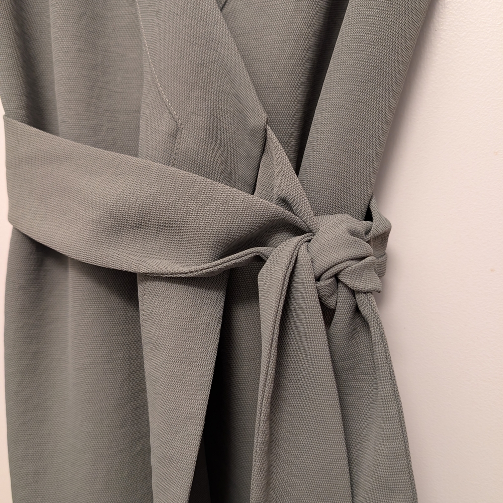 Simon's Icone Green Wrap Midi Dress with Tie Waist & Pockets Size XS.